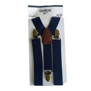 NEW Osh Kosh Bgosh Suspenders Boys Blue‎ Brown One Size